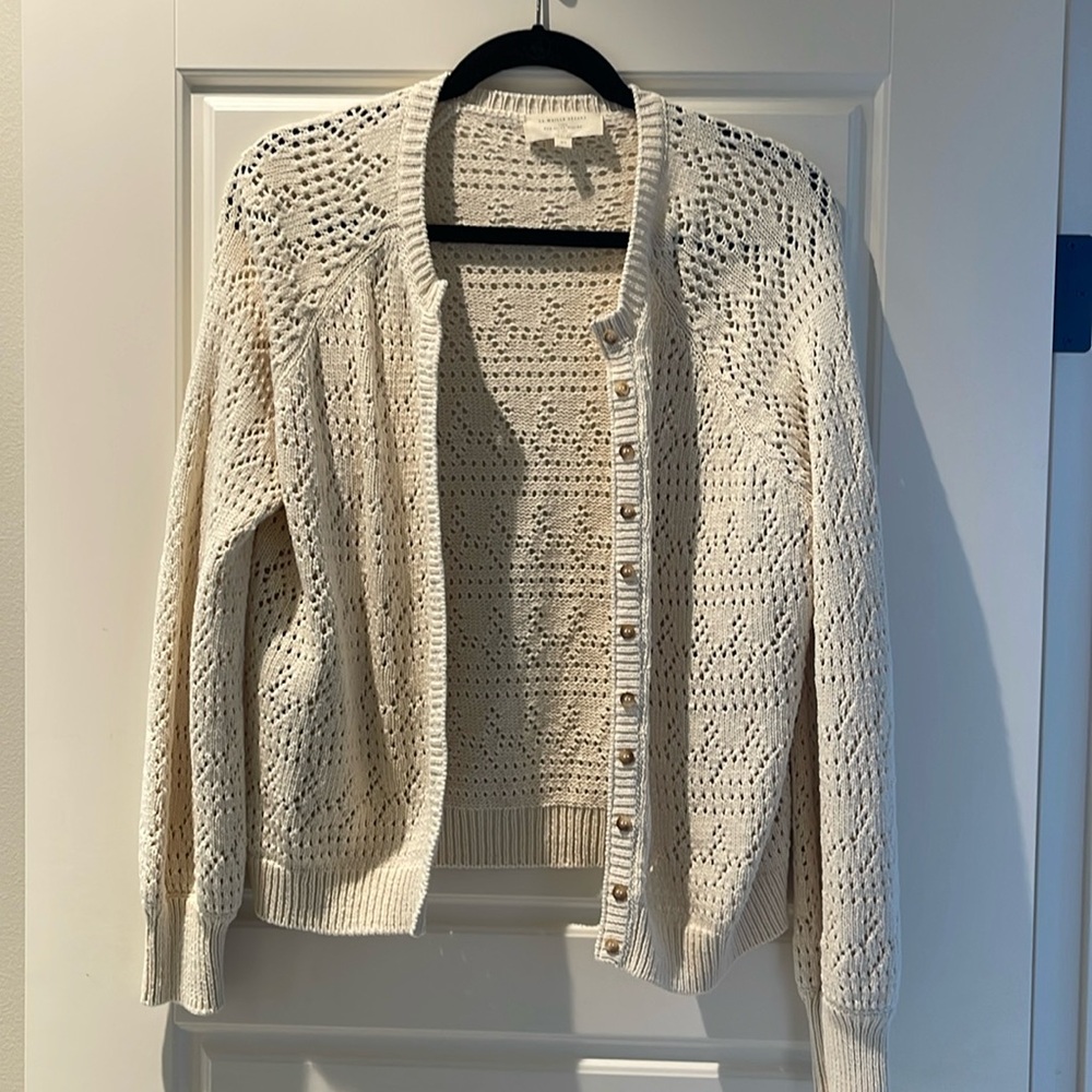 Sezane Cream Knit Cardigan